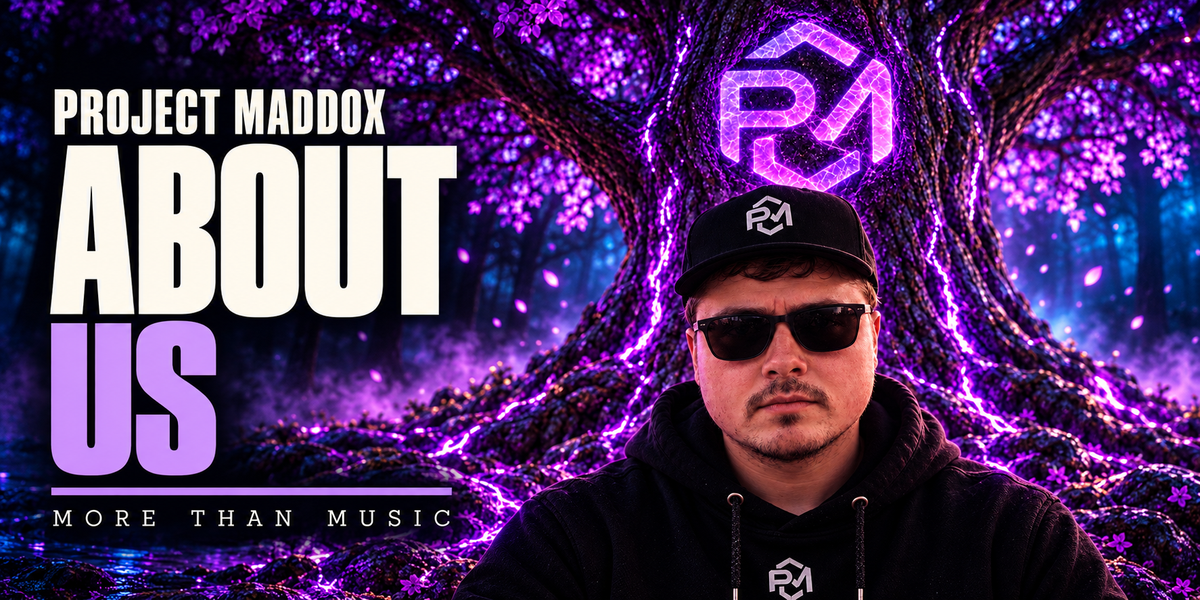 About Project Maddox — More Than Music, with founder portrait and glowing purple tree
